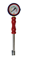 7 inch Long twin type air chuck with pressure gauge